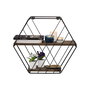 Hanah Home Liliales Estante Flotante Negro y Nogal Oscuro